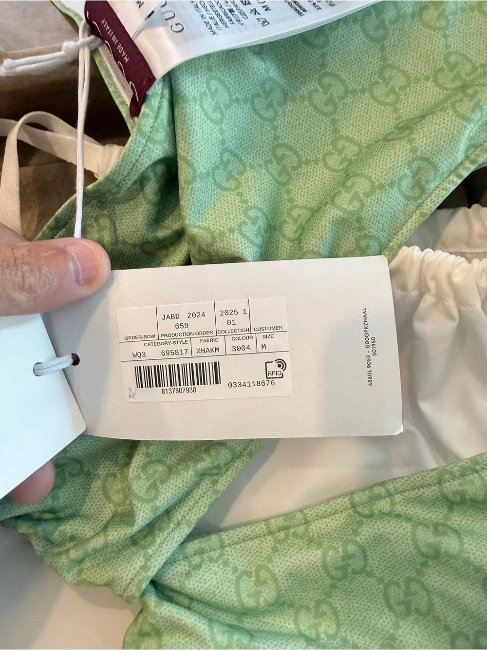 GUCCI Green Monogram One Piece Swimsuit - Picture 3 of 5